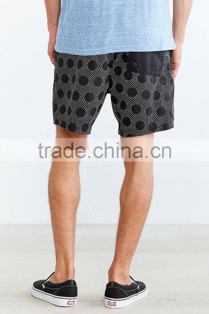 Trendy custom mens swim shorts with polka dot for sale