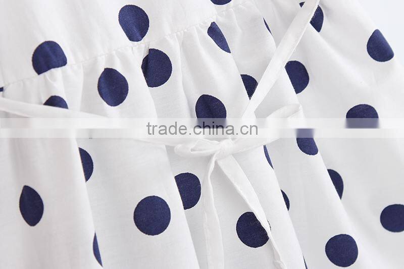 Children Boutique Summer Clothing Baby Girls White Big Polka Dot Ruffle Dress Party Wear