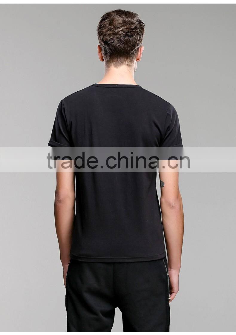 2017 fashion design clothing Hip hop style sublimation black shirt sleeve oversized tshirt