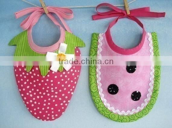 New arrival cute design Hot Sale baby cotton clothes fruit style baby bibs