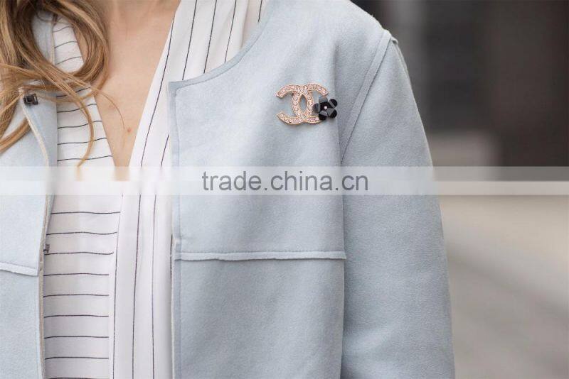 new fashion suede jacket long coat for ladies women's long washed elegant coat