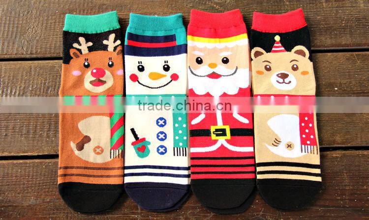 2016 New 3D Cartoon Christmas Snowman Socks Women Cotton Socks Floor Women Cotton Socks