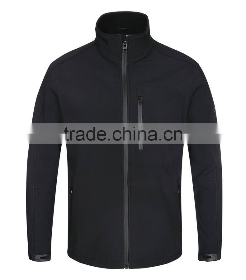 Zipper Custom Black Softshell Jacket Men Waterproof Taped