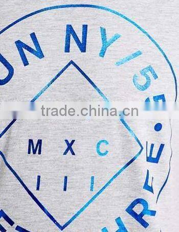 Blue Slim Foil Print T-Shirt