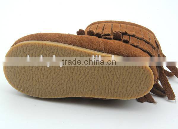 Wholesale winter hard sole moccasins kids boots