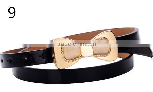 latest design new model hot sale 12colors choice with butterfly design PU leather material belt women