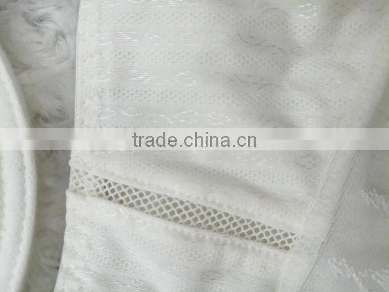 New design young ladies white embroidered blue bow bra and panty set