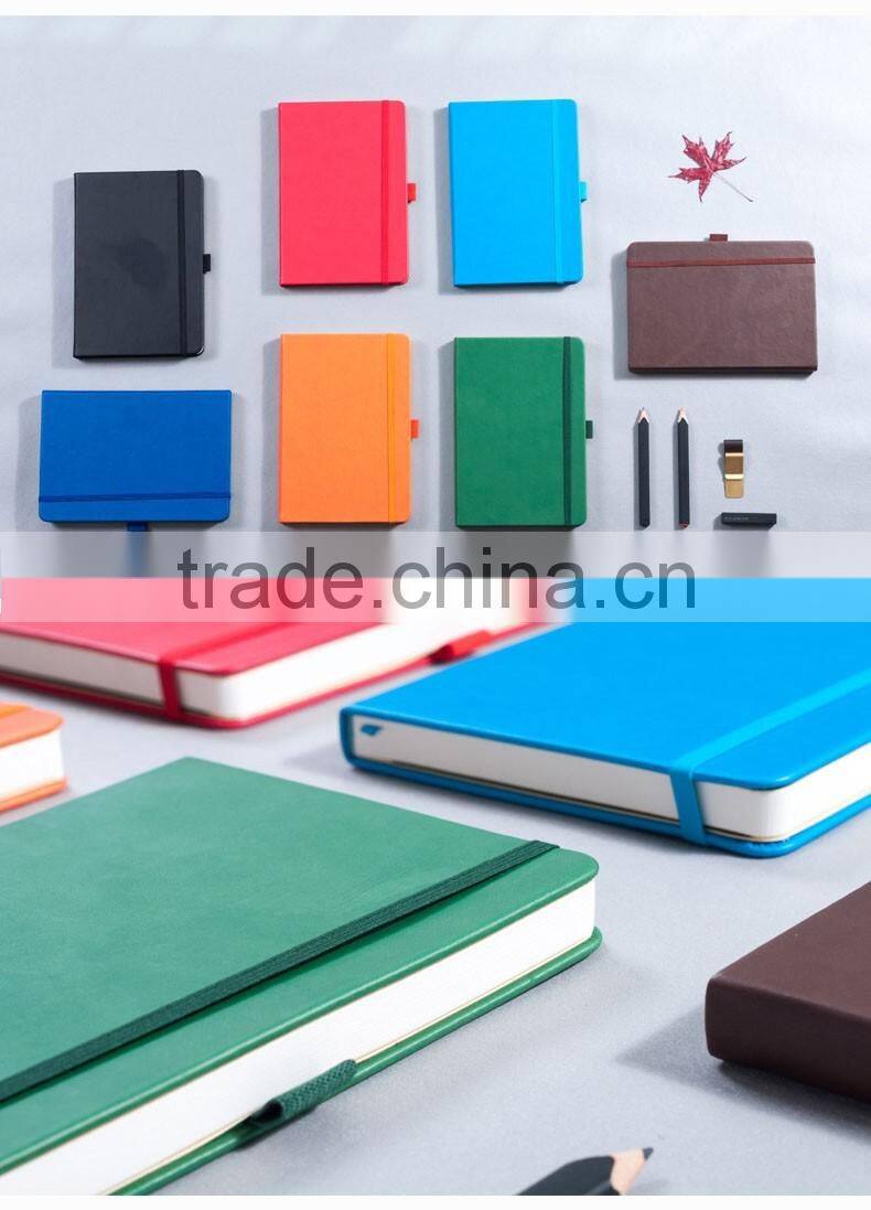 creative A5 hardcover planner with band section sawing faux leather cover notebook with pen holder