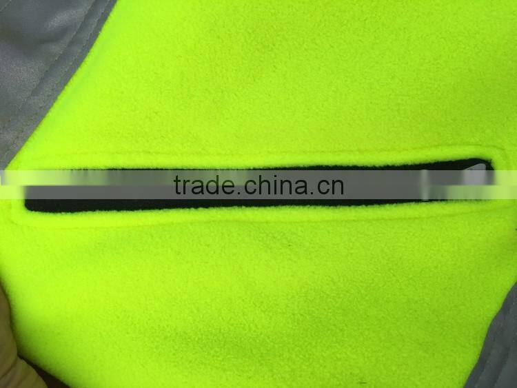 Men yellow high visibility winter coat hi vis EN20471 fleece jacket