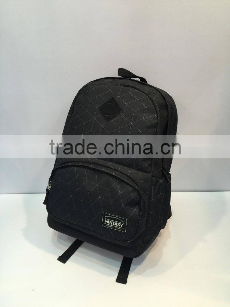 2017 hot sales wholesales custom black fashion adult school bag