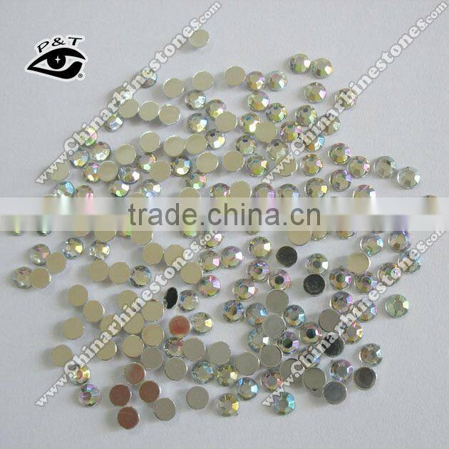 10MM Flat back acrylic rhinestone crystal AB for craft garment