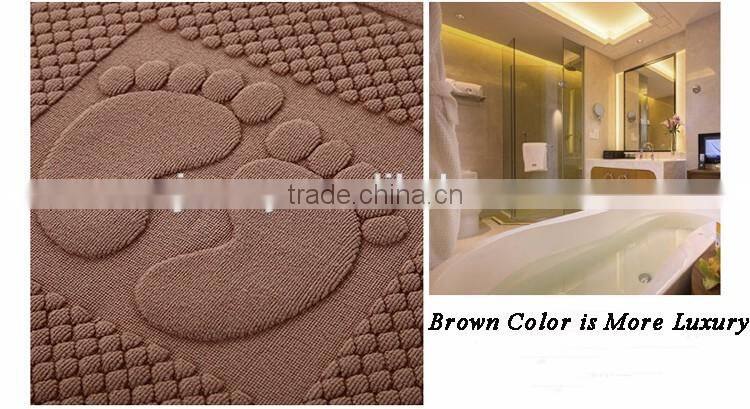 Foot shape bath mat jacquard cotton funny bath mat