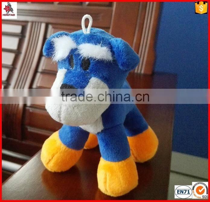 10cm custom stuffed plush dog toy with hanger rope