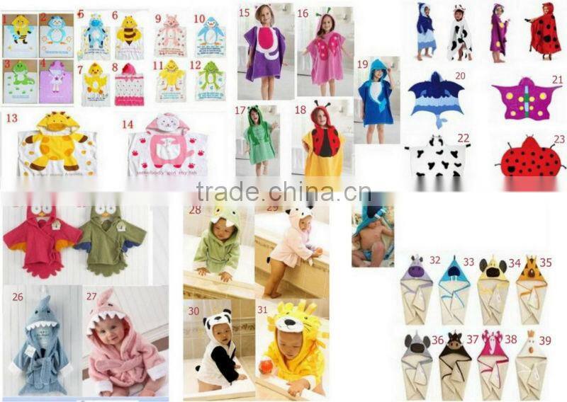 baby's cartoon animal style bathrobe Boys/girls towel cotton clothing Child Long sleeve bath baby cloak towel