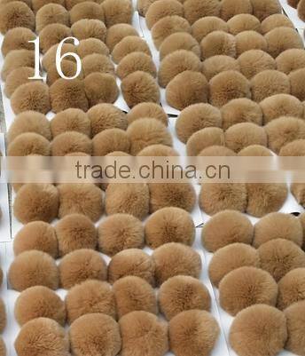 YR638 Cheap Real Fur Pom/Genuine Rex Rabbit Fur Pom pom/Cute Fur Accesory