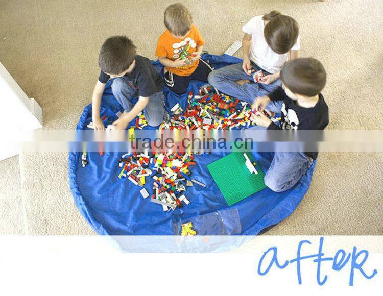 Factory Supplier Drawstring Toy Carry Bag Organizer,Play mat Toy Storage Bag