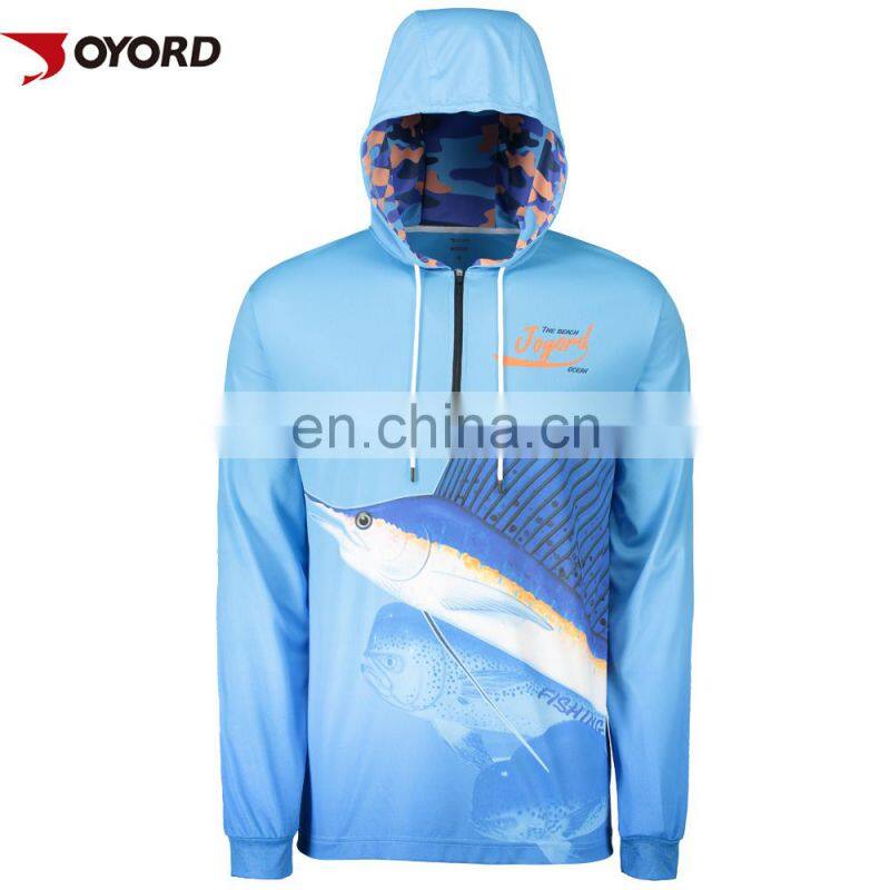 Custom printed short sleeve polyester fishing shirt