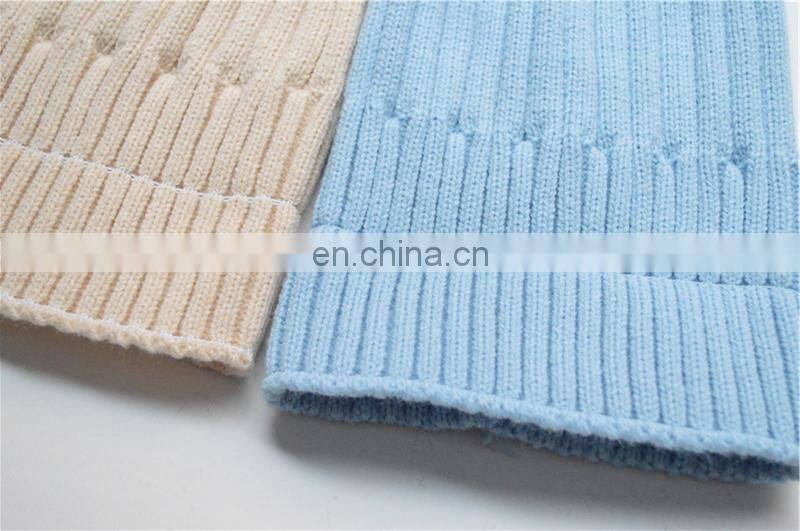 Hot China Supplier Knitted Kids Caps with Raccoon Fur Pompoms Christmas Hats