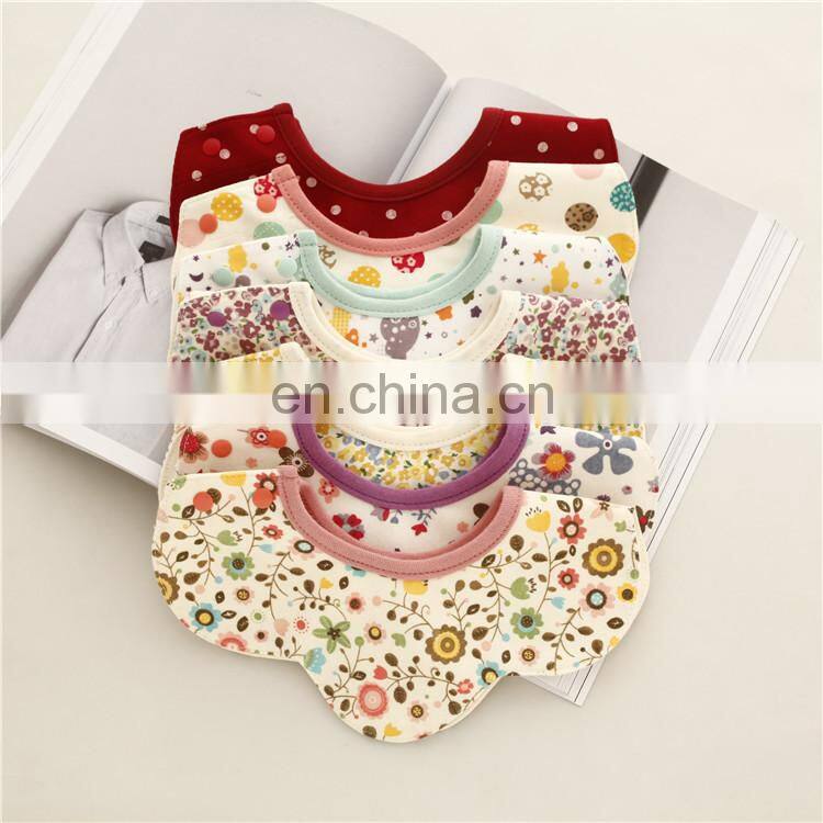 Wholesale price bandana bib cute flower shape cotton soft bandana bib