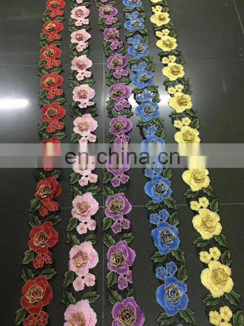 2018 new arrival embroidery designs 3d flower lace for clothes