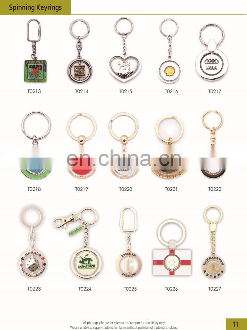 China supplier custom made leather keychains with metal charm