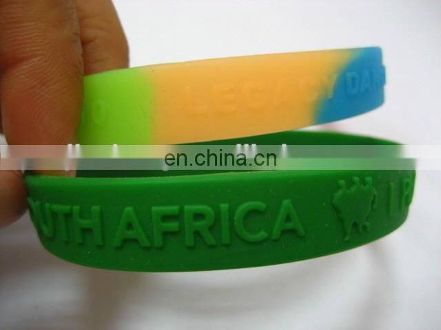 OEM silicone bracelet, high quality ink filled silicone bracelet with different colors, ECO friendly silicone wristband