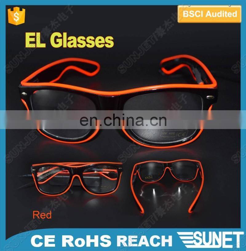 Halloween parade custom logo glow party LED EL wire glasses sunglasses