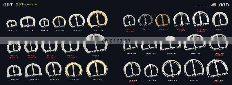 Silver plated round shaped Heel bar buckle pin belt buckle