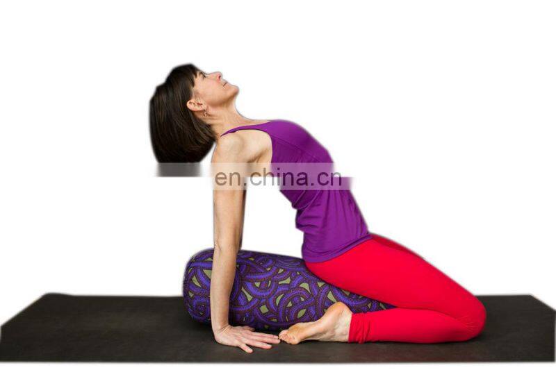 organic cylindrical PU batting buckwheat pp cotton yoga bolster pillow