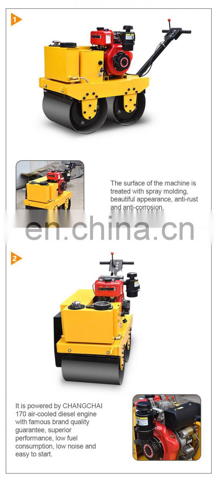 Factory outlet double drum construction machine road roller for sale
