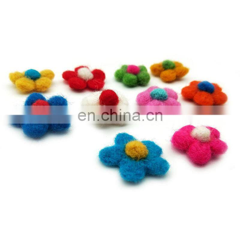 Factory handmade 1 1/2'' felt flowers for sale