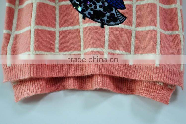 Batwing Mohair Sweater for Women Cute Pattern Knitting Loose Sweater