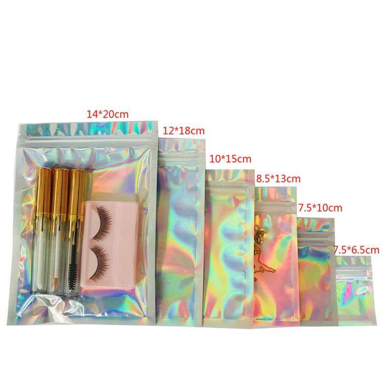 Custom One side clear mylar foil earrings packaging with logo