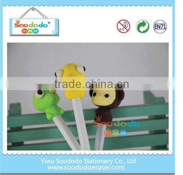 TPR wholesale pencil with flower shaped top eraser