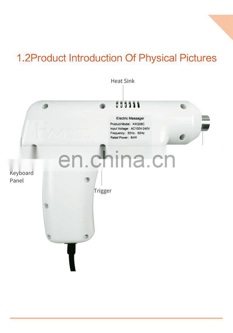 KXQ08C White Chiropractic Massager Electric Chiropractic Adjusting Tool with 4 Massage Heads