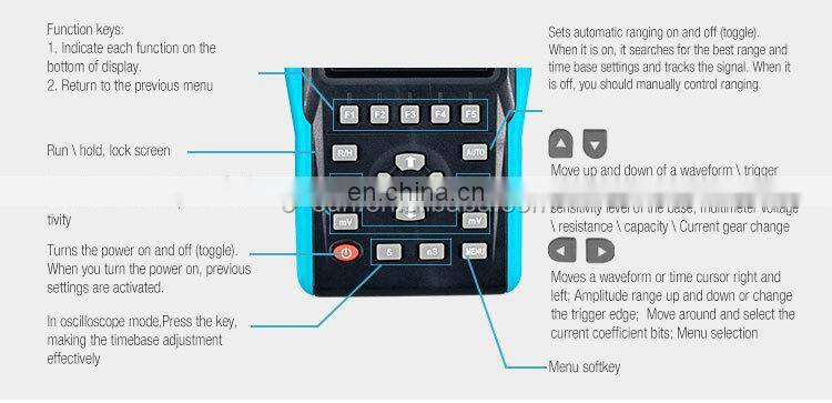 All-sun EM1230 Handheld Digital Storage Oscilloscope 25MHz 100M Sa/s Scope Meter with LED backlight stock in US