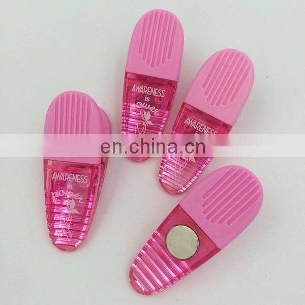 Promotional Wholesale Plastic Magnetic Paper Clip Holder with Custom Logo