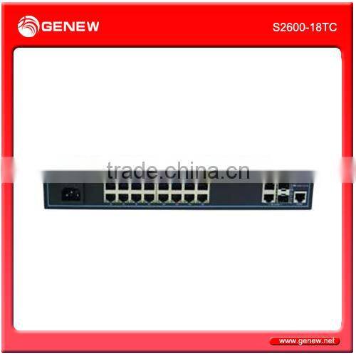 Genew Switch S2600-18TC Carrier-Class Access Ethernet LANswitch with ALC QinQ VLAN founction