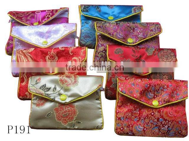 Chinese Style Custom Silk Embroidery Jewelry Pouch for Ring Earring Pendant B191