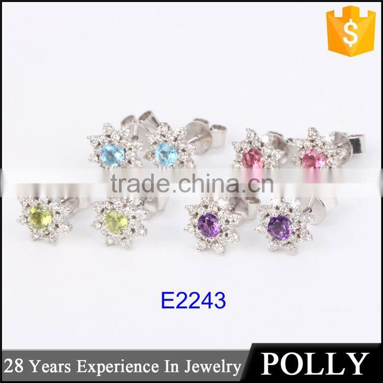 2015 Fashion small 18k gold design earring models jewelry double earring