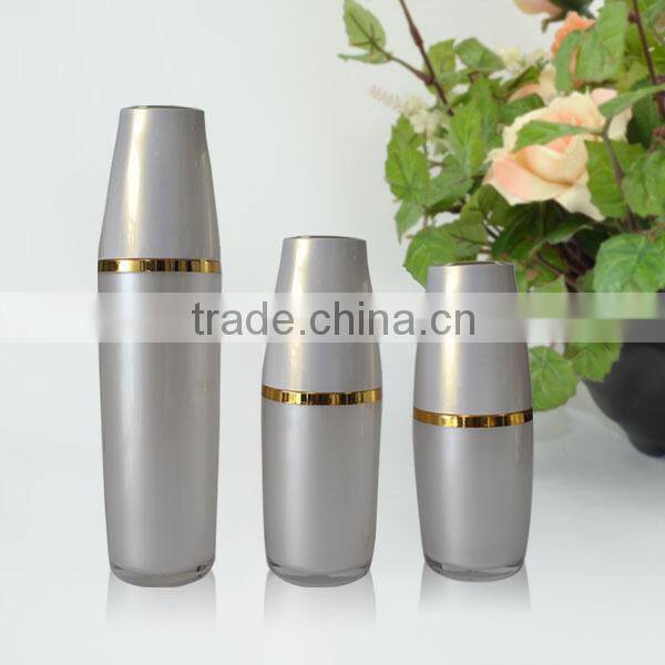 2015 Unique Oval Lotion Pump Bottle with Gold Collar 30ml 50ml 120ml