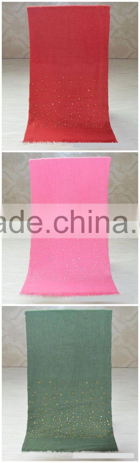 High Quality Autumn Winter Newest Hot Fix Rhinestuds Beaded Fashion Women Muslim Shawl