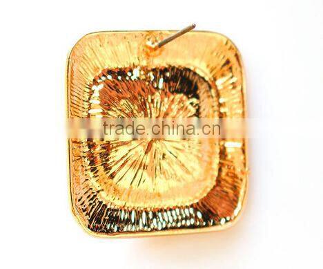 Square 2015 Hip Popular Platinum Stud Earring Hop Bling Crystal Chain Women Earring Accessories Jewelry female gift cc brand