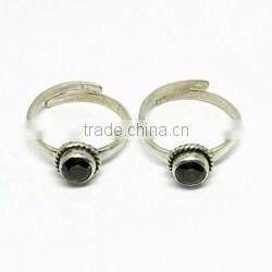 Path Of Life !! Green CZ 925 Sterling Silver Toe Rings, Unique Silver Jewelry, Gemstone Toe Rings