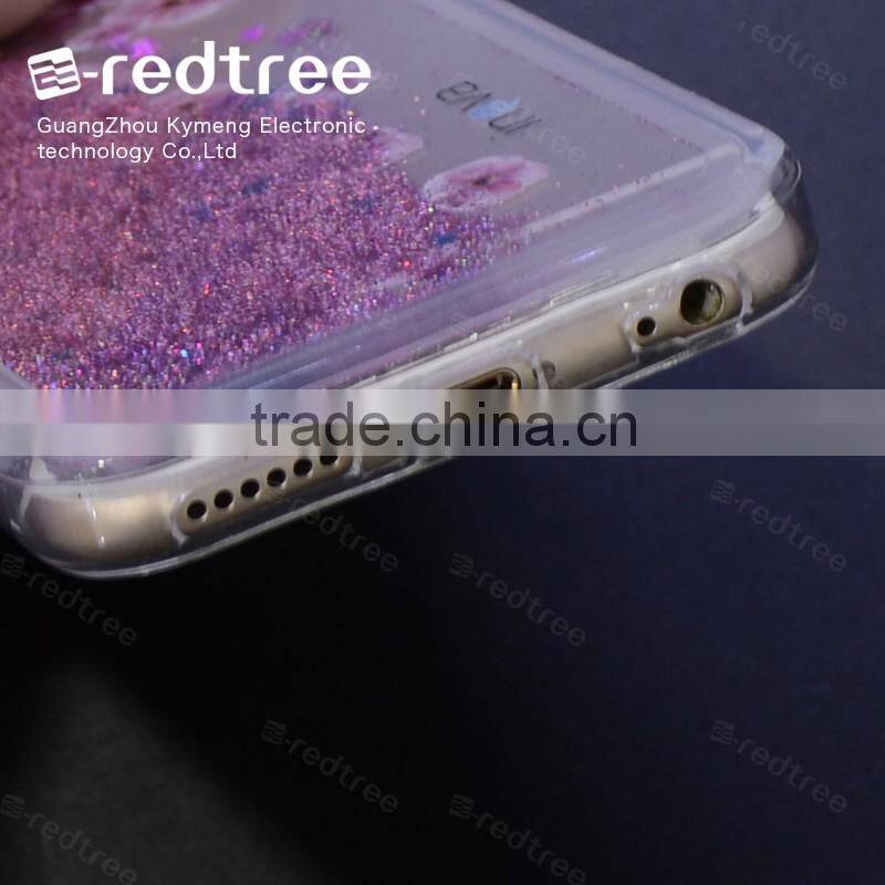 Eco-friendly Clear TPU and Liquid Feature Mobile Phone Case for Iphone 6 6s 7
