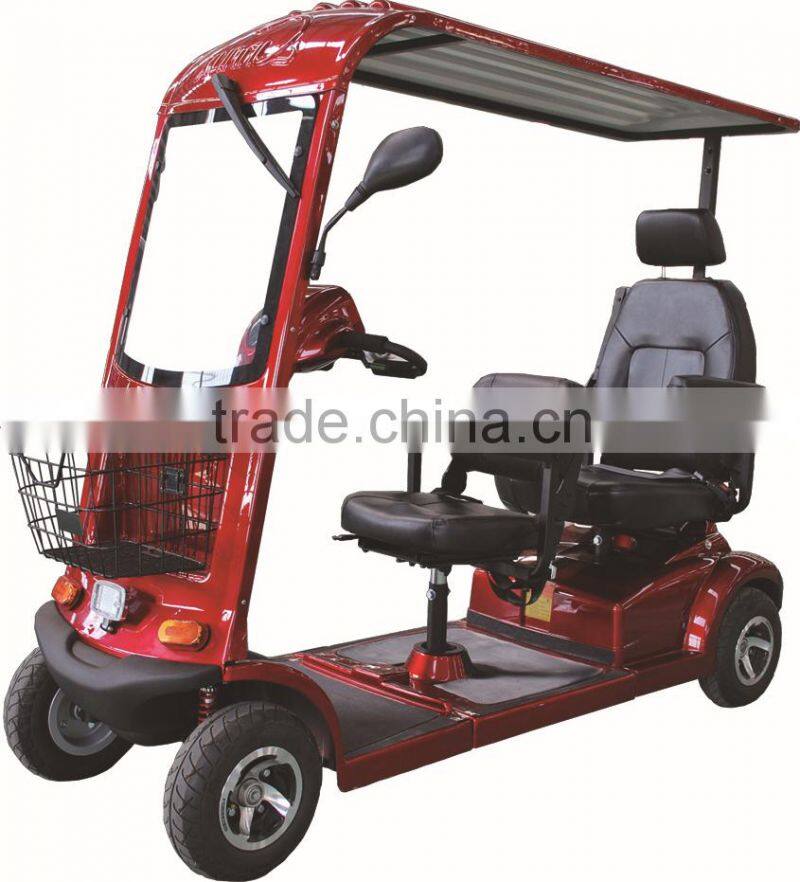 dual seats electric mobility scooter with canopy for travelling