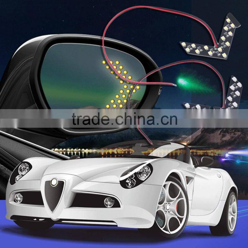 Car styling 1PCS 14 SMD LED Arrow Panels Light Car Side Mirror Turn Signal/Indicator Light/Car led/ Parking