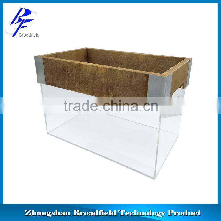 2015 wooden ice bucket ice bucket LED ice bucket logo printing