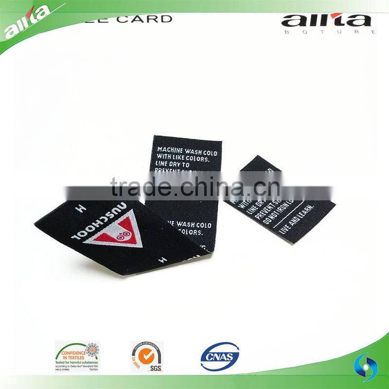 Garment accessories like clothing woven polyester/satin label printed wash care label manufacturer