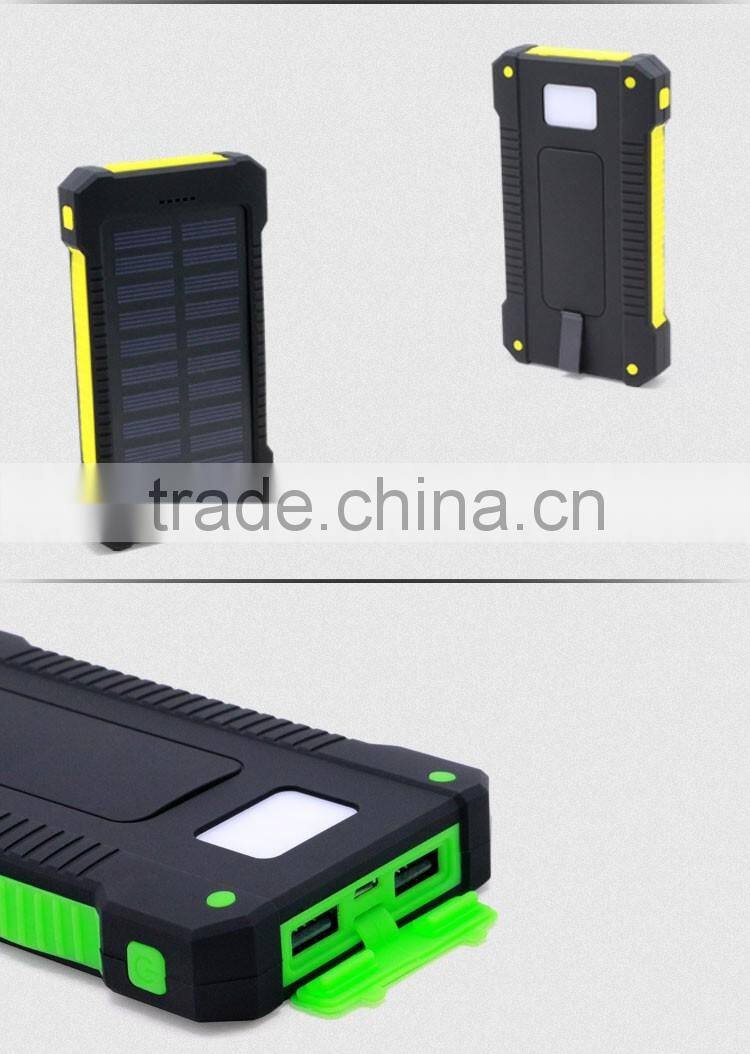 Outdoor waterproof high capacity solar power charger for smatphone